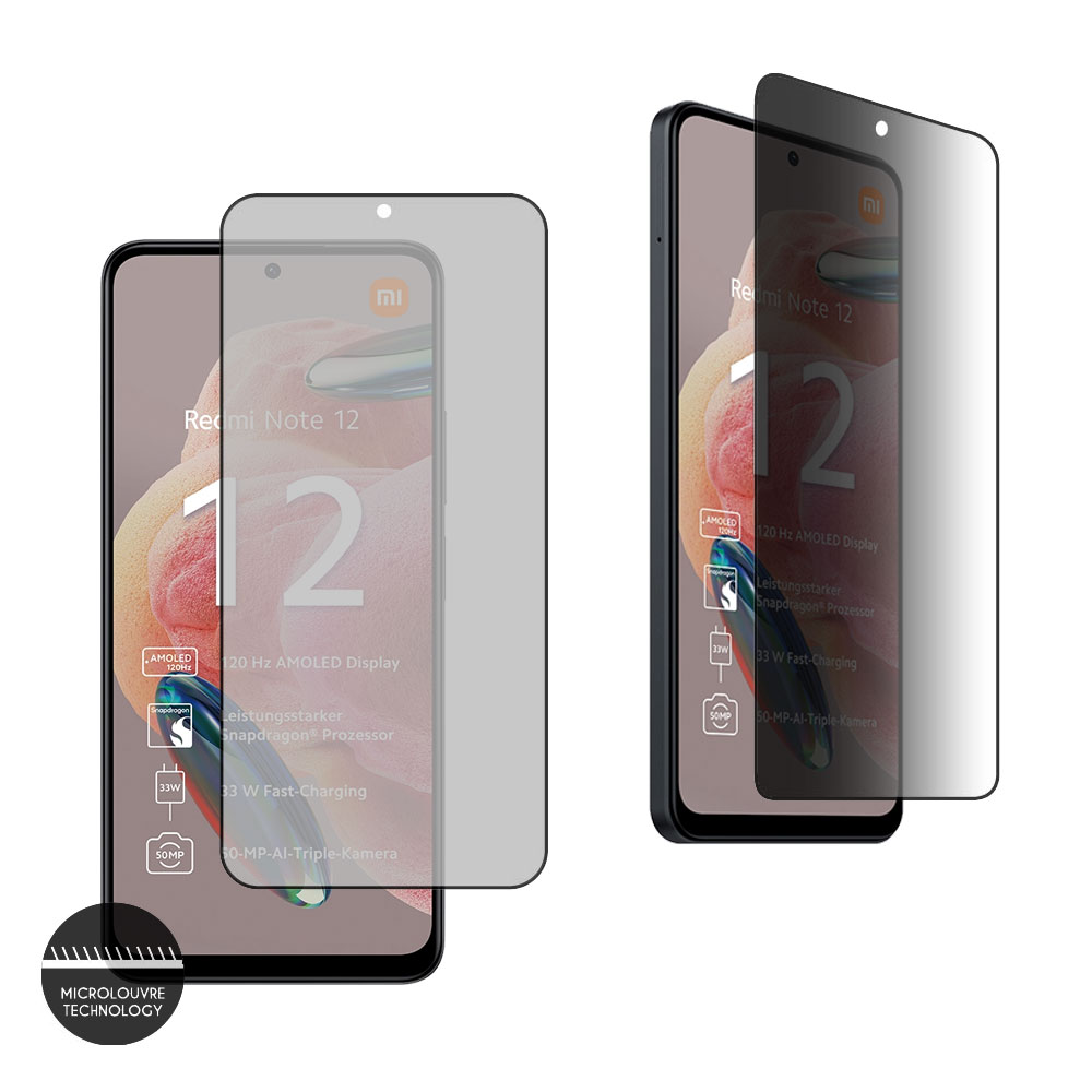IDOL 1991 TEMPERED GLASS XIAOMI REDMI NOTE 12 4G/NOTE 12 5G 6.67" 9H 0.25mm PREMIUM PRIVACY ANTISPY SEMI CURVED FULL GLUE BLACK