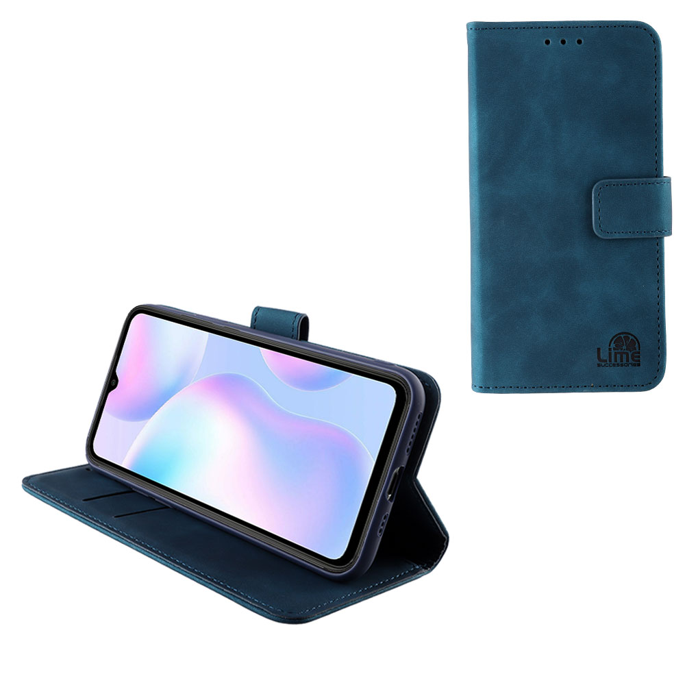 LIME ΘΗΚΗ XIAOMI REDMI 9A/REDMI 9AT 6.53" ESSENTIAL MAGNET BOOK STAND CLIP DARK BLUE