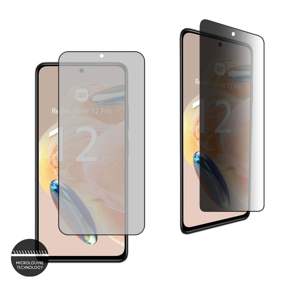 IDOL 1991 TEMPERED GLASS XIAOMI REDMI NOTE 12 PRO 4G 6.67" 9H 0.25mm PREMIUM PRIVACY ANTISPY SEMI CURVED FULL GLUE BLACK