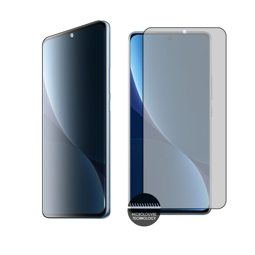 IDOL 1991 TEMPERED GLASS XIAOMI 12 PRO 6.73" 9H 0.25mm PRIVACY ANTISPY 3D SEMI CURVED EDGE GLUE BLACK