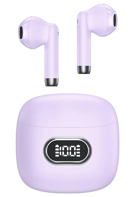 USAMS earphones με θήκη φόρτισης USAMS-IA, True Wireless, μωβ