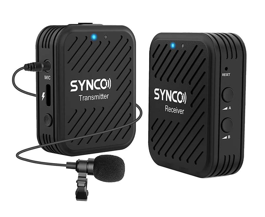 SYNCO ασύρματο μικρόφωνο G1A1 με ενσωματωμένο clip-on, 2.4GHz, μαύρο
