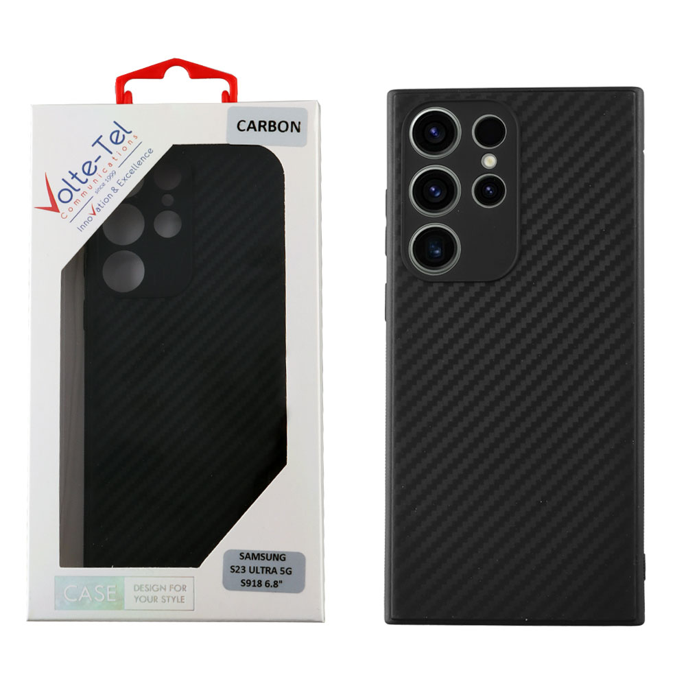 VOLTE-TEL ΘΗΚΗ SAMSUNG S23 ULTRA 5G S918 6.8" CARBON CAMERA PROTECTIVE BLACK