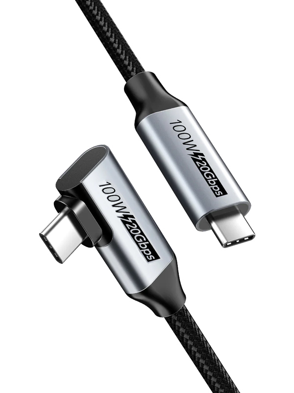 CABLETIME καλώδιο USB-C C160, γωνιακό, PD 100W, 20Gbps, 4K, 1m, μαύρο