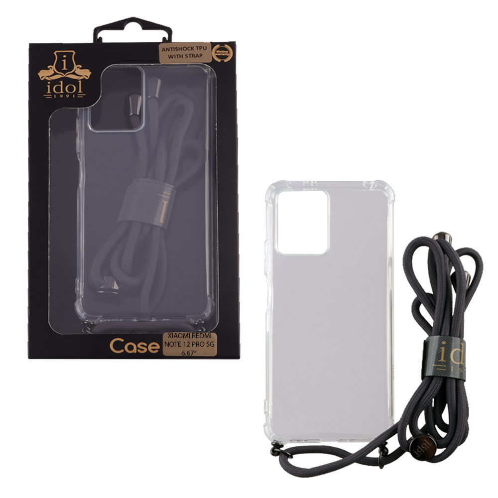 IDOL 1991 ΘΗΚΗ XIAOMI REDMI NOTE 12 PRO 5G 6.67" ANTISHOCK AIR TPU WITH STRAP FULL CAMERA PROTECTION ΔΙΑΦΑΝΗ