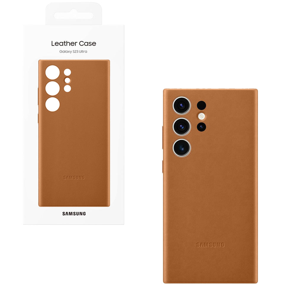 ΘΗΚΗ SAMSUNG S23 ULTRA 5G S918 LEATHER COVER EF-VS918LAEGWW CAMEL PACKING OR