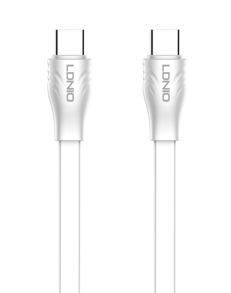 LDNIO καλώδιο USB-C σε USB-C LC132C, 65W PD, 2m, λευκό