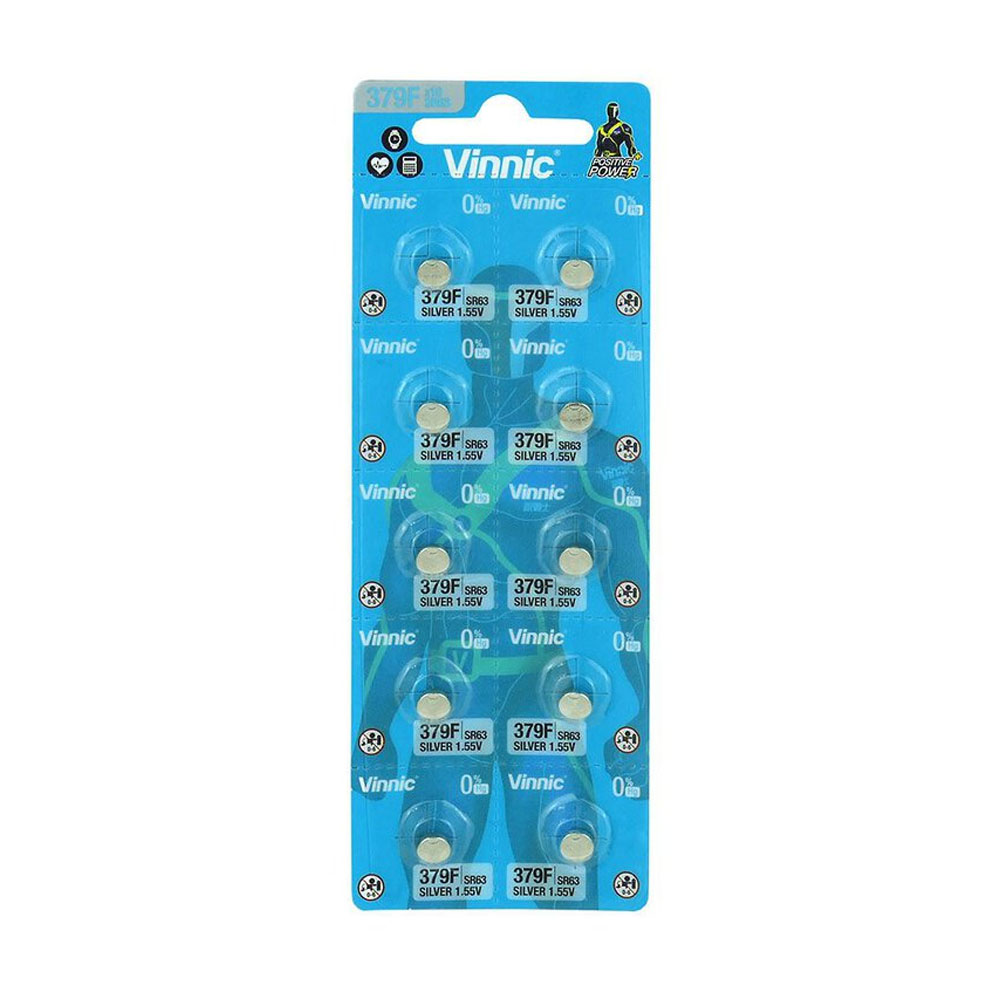 VINNIC ΜΠΑΤΑΡΙΕΣ ΡΟΛΟΓΙΟΥ SR63/379/SR521SW/AG0 1.55V SILVER OXIDE 10/BLISTER 1 ΤΜΧ