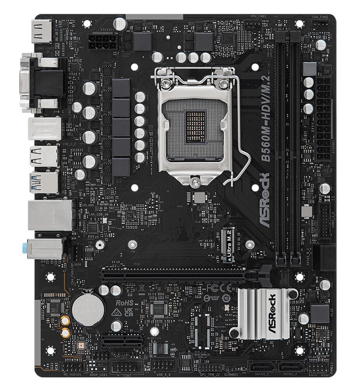 ASROCK μητρική B560M-HDV/M.2, 2x DDR4, s1200, USB 3.2, mATX