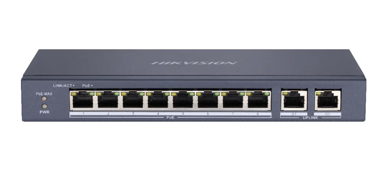 HIKVISION Unmanaged Switch DS-3E0310P-E/M, 8x PoE ports, 60W, 100Mbps