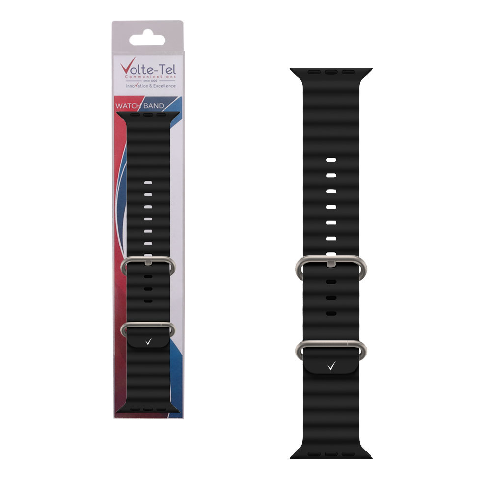 VOLTE-TEL ΛΟΥΡΑΚΙ ΡΟΛΟΓΙΟΥ ΣΥΜΒΑΤΟ ΜΕ APPLE WATCH 42/44/45/46/49mm OCEAN BAND LOOP BLACK-ORANGE VT108