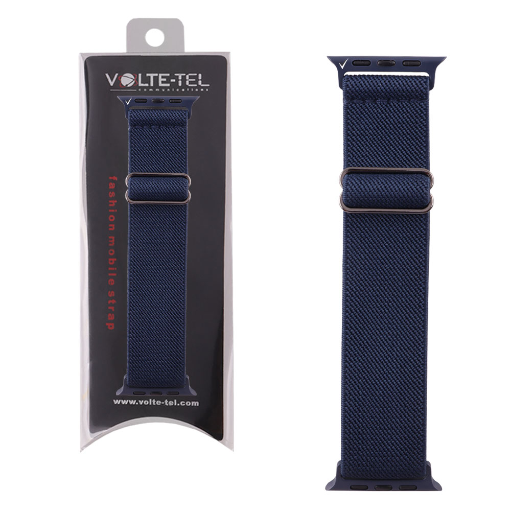 VOLTE-TEL ΛΟΥΡΑΚΙ ΡΟΛΟΓΙΟΥ APPLE WATCH 42/44/45/49mm ELASTIC BRAIDED NYLON DARK BLUE VT101