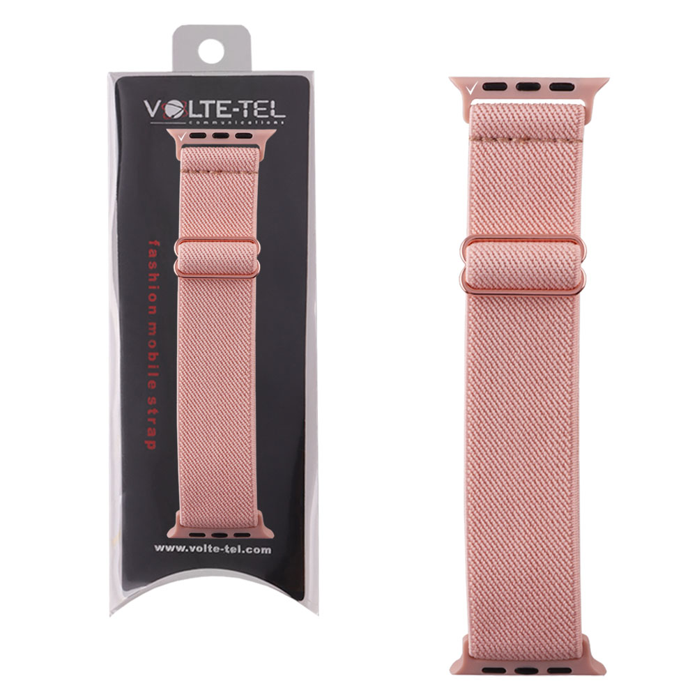 VOLTE-TEL ΛΟΥΡΑΚΙ ΡΟΛΟΓΙΟΥ APPLE WATCH 42/44/45/49mm ELASTIC BRAIDED NYLON PINK VT101