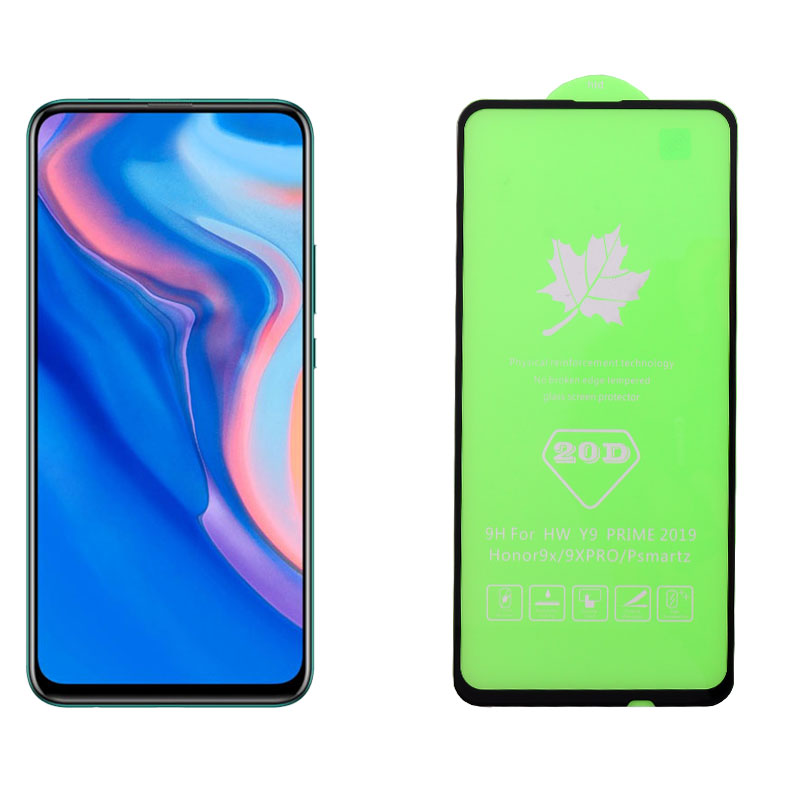 IDOL 1991 TEMPERED GLASS HUAWEI P SMART Z/Y9 PRIME 2019/HONOR 9X 6.59" 9H 0.25mm 20D FULL GLUE SEMI CURVED BLACK