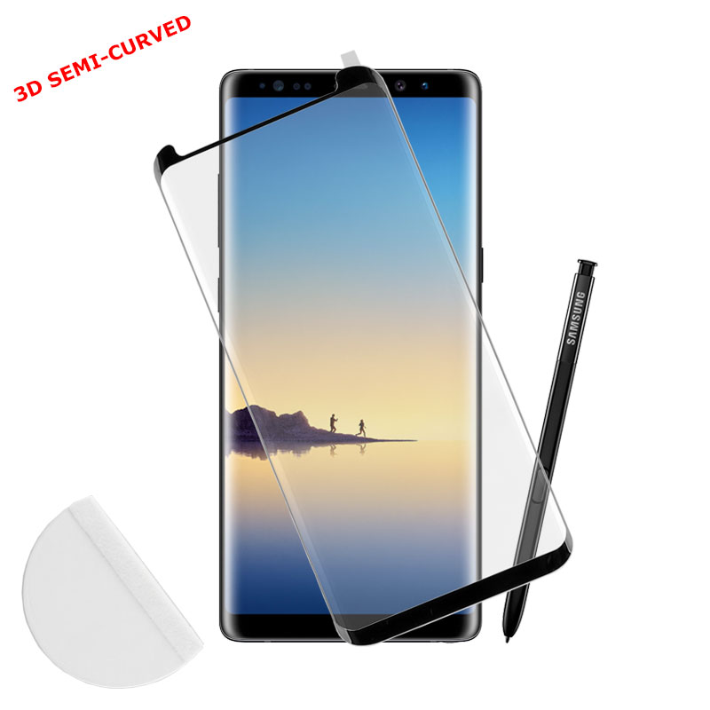 IDOL 1991 TEMPERED GLASS SAMSUNG NOTE 8 N950 0.30mm 3D FULL GLUE SEMI CURVED BLACK + SQUEEZY CARD