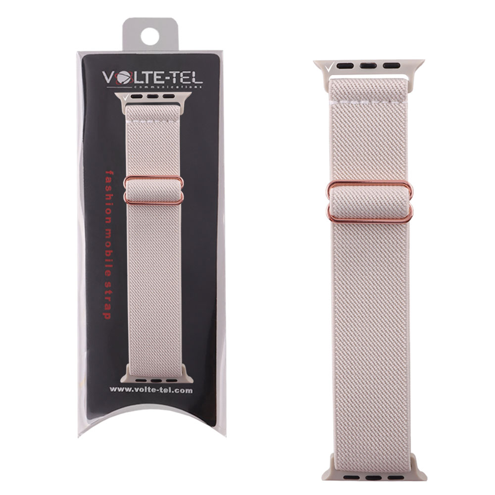 VOLTE-TEL ΛΟΥΡΑΚΙ ΡΟΛΟΓΙΟΥ APPLE WATCH 42/44/45/46/49mm ELASTIC BRAIDED NYLON BEIGE VT101