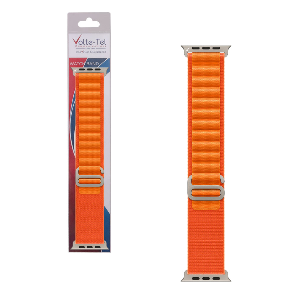 VOLTE-TEL VT105 ΛΟΥΡΑΚΙ ΡΟΛΟΓΙΟΥ ΣΥΜΒΑΤΟ ΜΕ APPLE WATCH 42/44/45/46/49mm ALPINE LOOP ORANGE  SIZE L