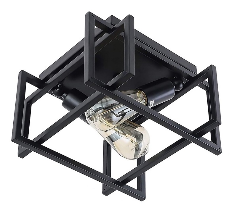 POWERTECH φωτιστικό οροφής HLL-0054, 2x E27, 16x29cm, μεταλλικό, μαύρο