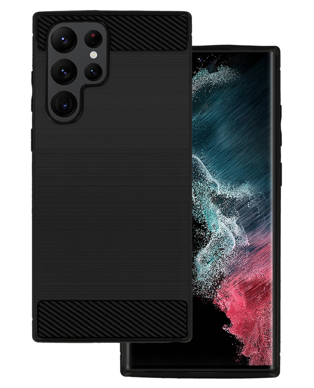 POWERTECH θήκη Carbon MOB-1876 για Samsung Galaxy S23 Ultra, μαύρη
