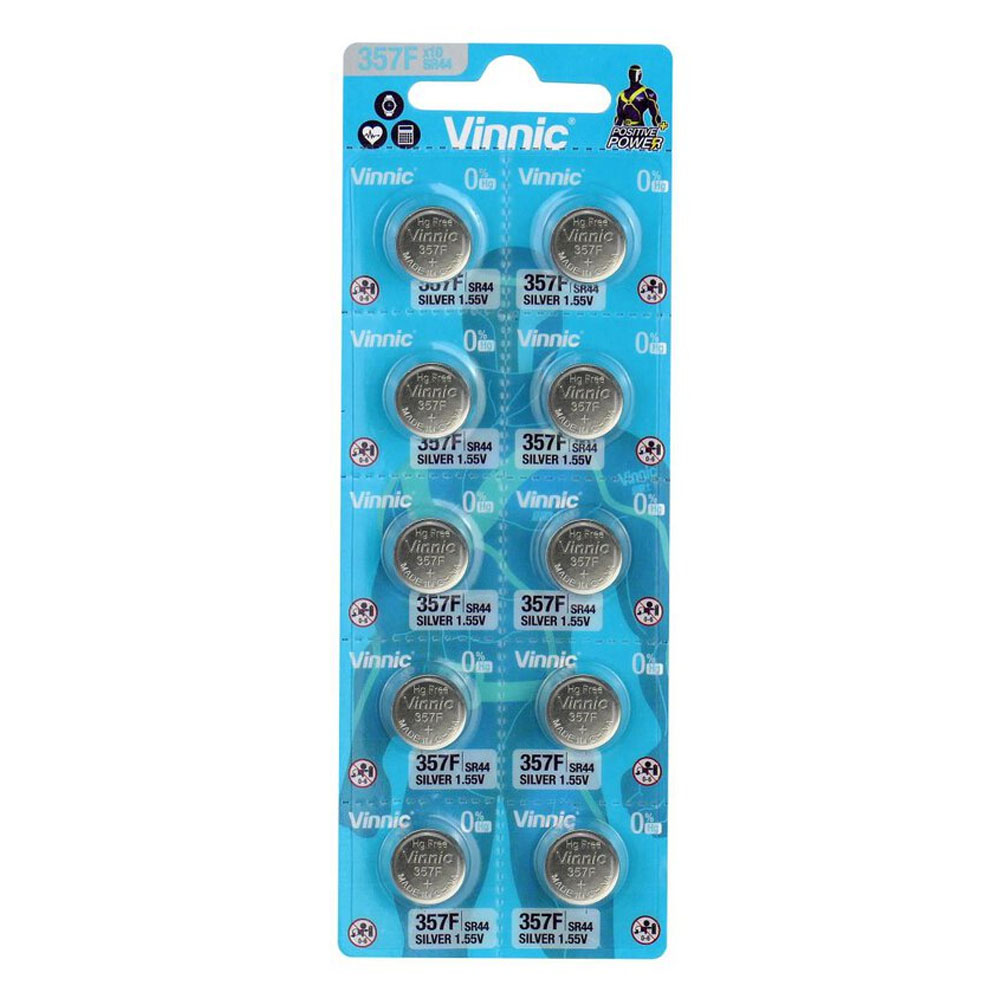VINNIC ΜΠΑΤΑΡΙΕΣ ΡΟΛΟΓΙΟΥ LR44/AG13/L1154/G13/157/SR44/303/A76/357/V13GA/RW8 1.55V SILVER OXIDE 10/BLISTER 1 ΤΜΧ