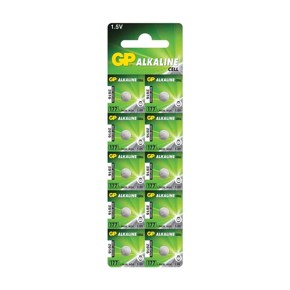 GP ΜΠΑΤΑΡΙΕΣ ΡΟΛΟΓΙΟΥ LR66/LR626/AG4/177/SR626/377/G4/SR66 1.50V ΑΛΚΑΛΙΚΕΣ 10/BLISTER 1 ΤΜΧ