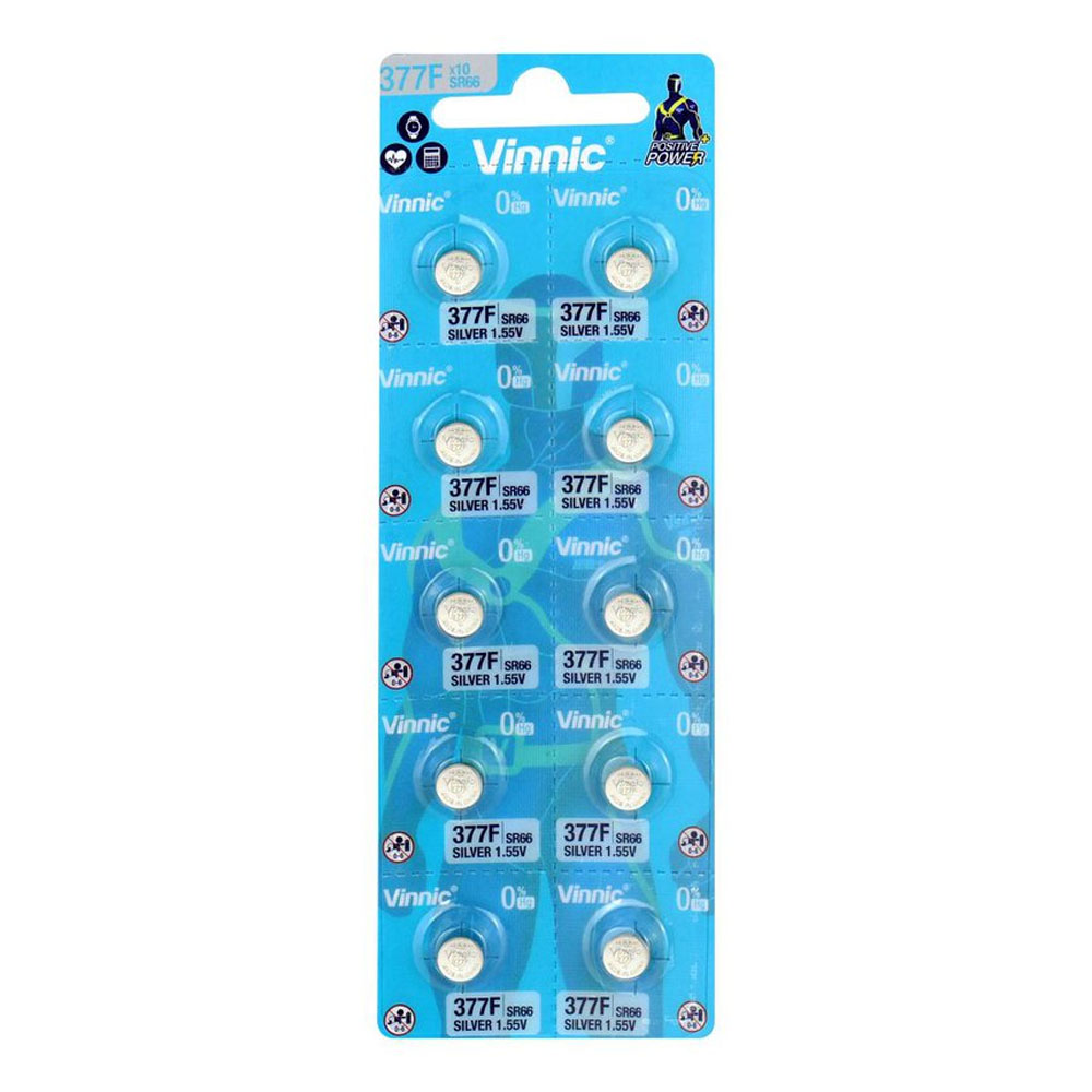 VINNIC ΜΠΑΤΑΡΙΕΣ ΡΟΛΟΓΙΟΥ LR66/LR626/AG4/177/SR626/377/G4/SR66 1.55V SILVER OXIDE 10/BLISTER 1 ΤΜΧ
