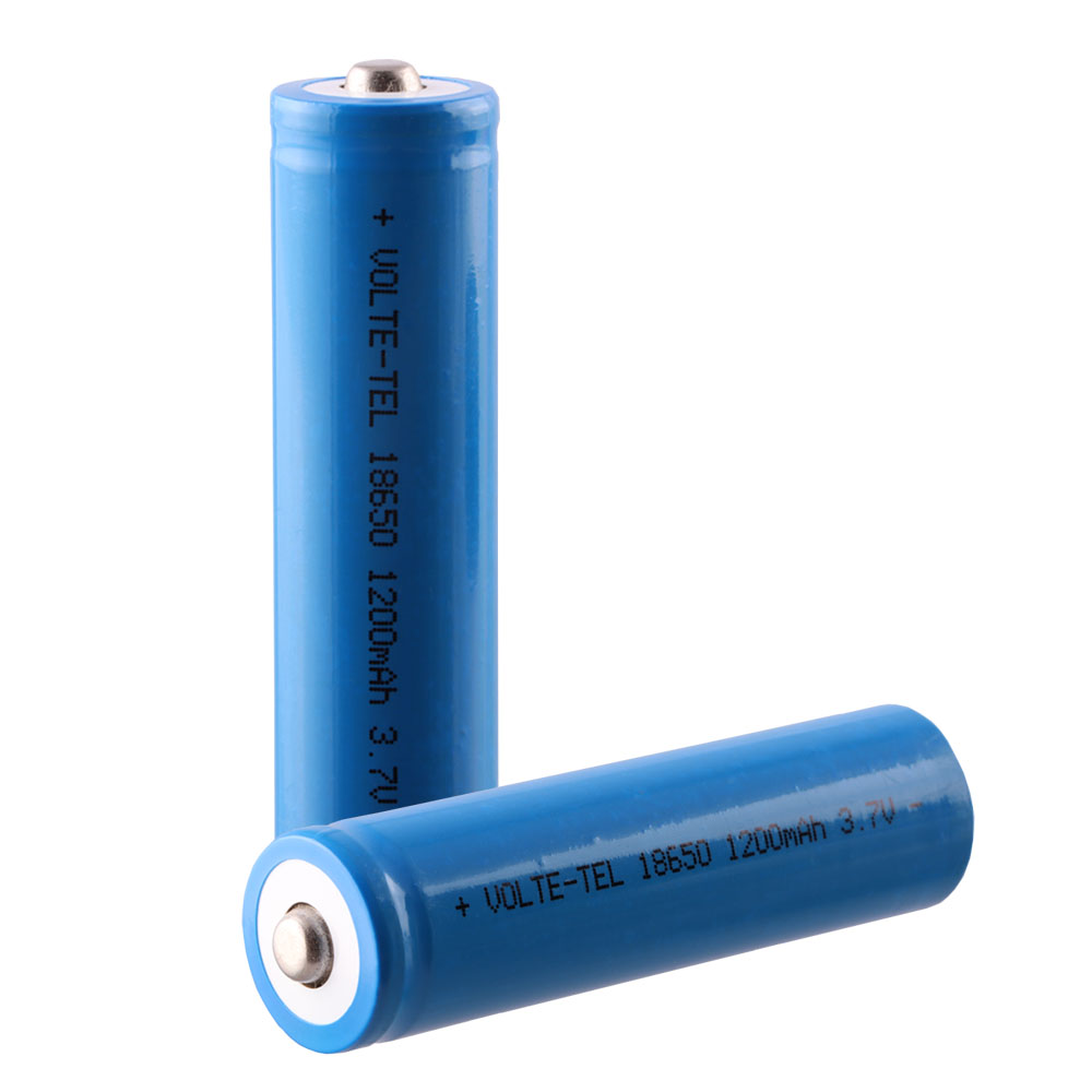 VOLTE-TEL ΜΠΑΤΑΡΙΑ ΕΠΑΝΑΦΟΡΤΙΖΟΜΕΝΗ ΛΙΘΙΟΥ 18650 3.7V 1200mAh Li-ion ΜΕ ΠΡΟΣΤΑΣΙΑ ΚΑΙ ΚΕΦΑΛΗ