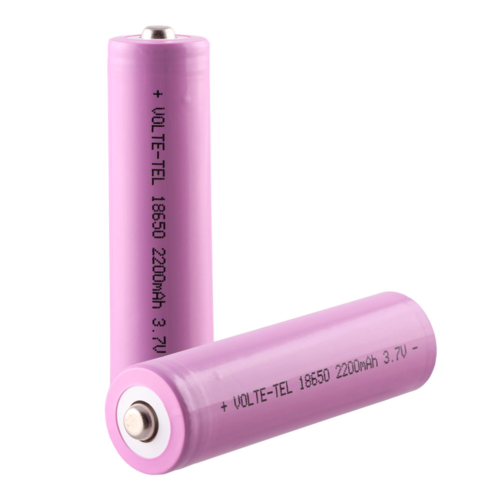 VOLTE-TEL ΜΠΑΤΑΡΙΑ ΕΠΑΝΑΦΟΡΤΙΖΟΜΕΝΗ 18650 2200mAh Li-ion 3.7V ΜΕ ΠΡΟΣΤΑΣΙΑ ΚΑΙ ΚΕΦΑΛΗ