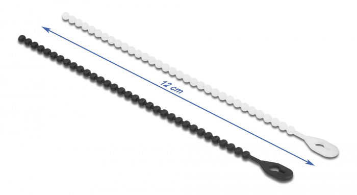 DELOCK reusable δεματικά καλωδίων 19506, 120x3.6mm, μαύρο-λευκό, 100τμχ