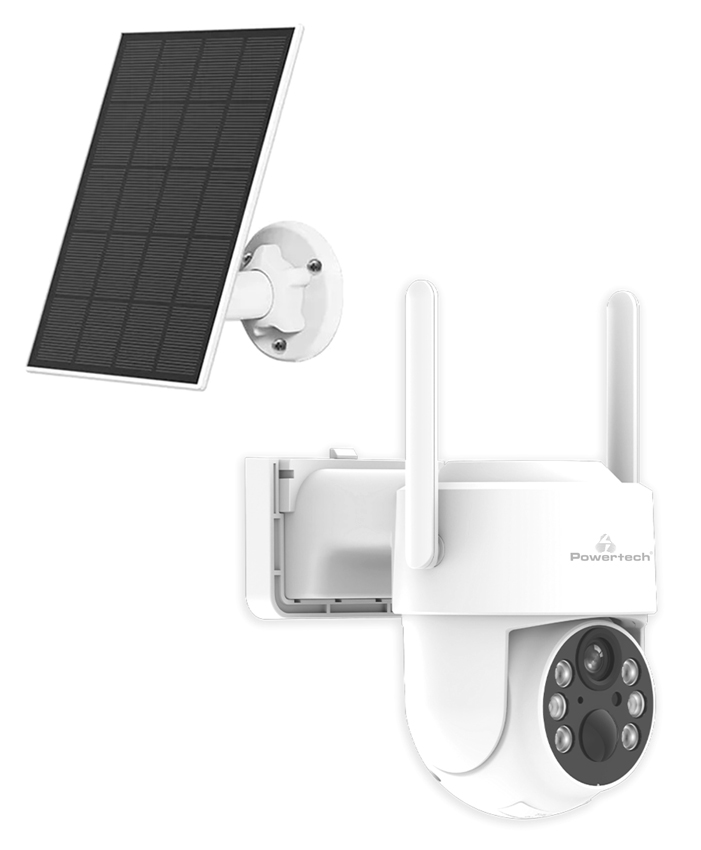 POWERTECH smart ηλιακή κάμερα PT-1162, 4MP, WiFi, SD, PTZ, 8000mAh, IP65