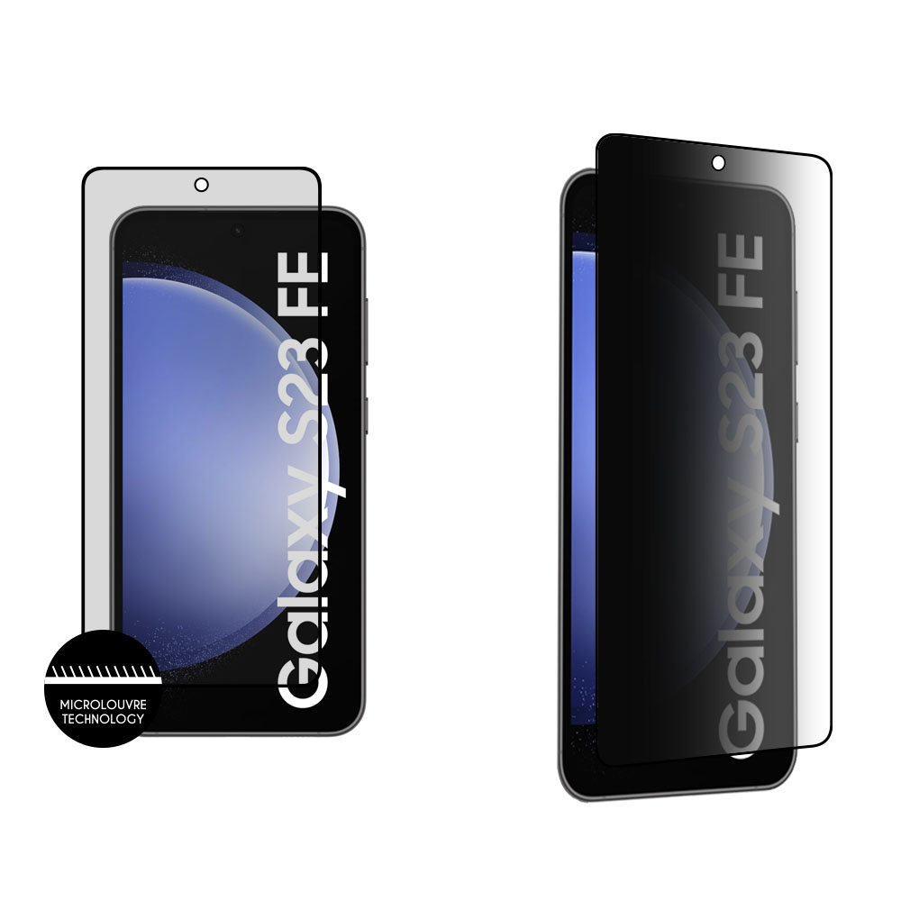 IDOL 1991 TEMPERED GLASS SAMSUNG S23 FE 6.4" 9H 0.25mm PREMIUM PRIVACY ANTISPY SEMI CURVED FULL GLUE BLACK