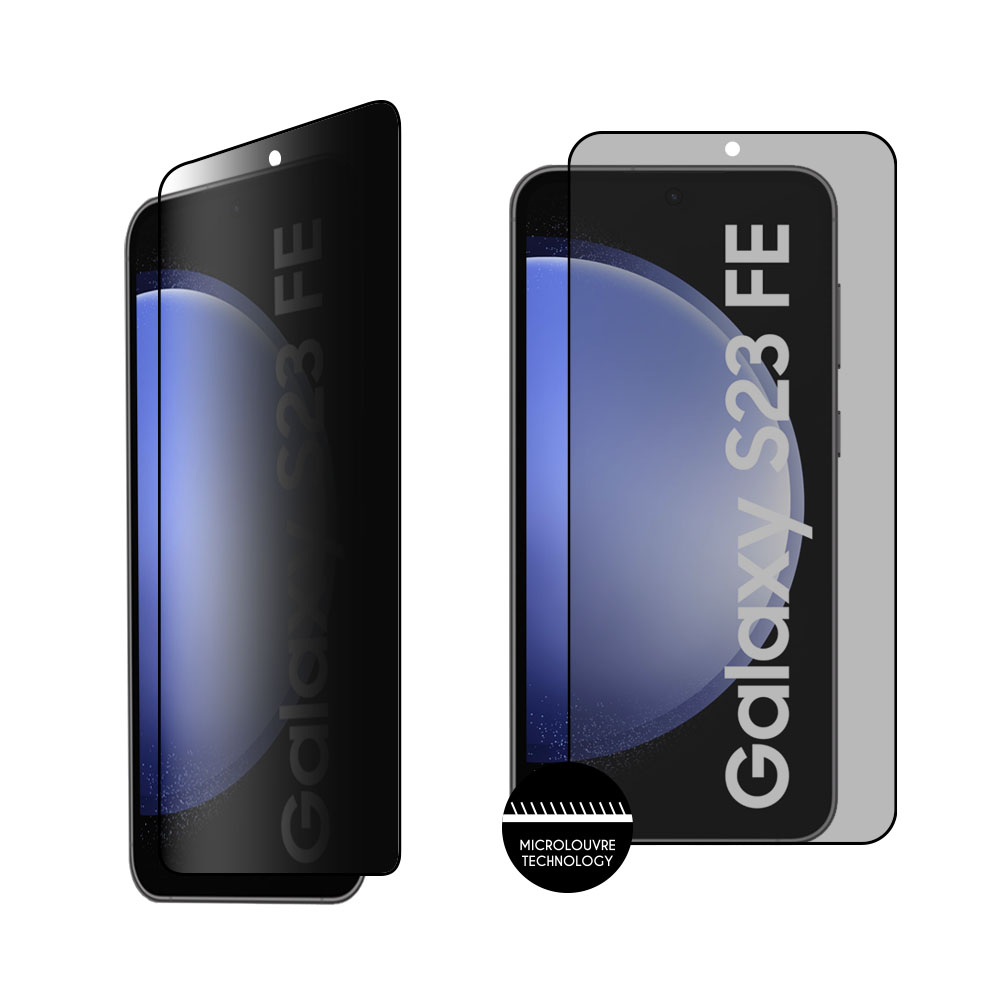IDOL 1991 TEMPERED GLASS SAMSUNG S23 FE 6.4" 9H 0.25mm PRIVACY ANTISPY SEMI CURVED FULL GLUE BLACK