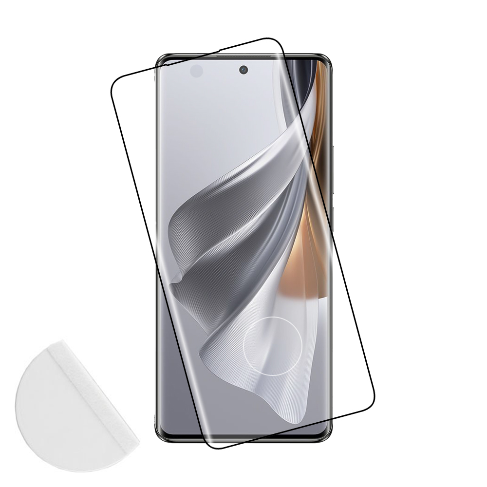 IDOL 1991 TEMPERED GLASS OPPO RENO 10 5G 6.7" 9H 0.30mm 3D EDGE GLUE SEMI CURVED FINGER UNLOCK BLACK