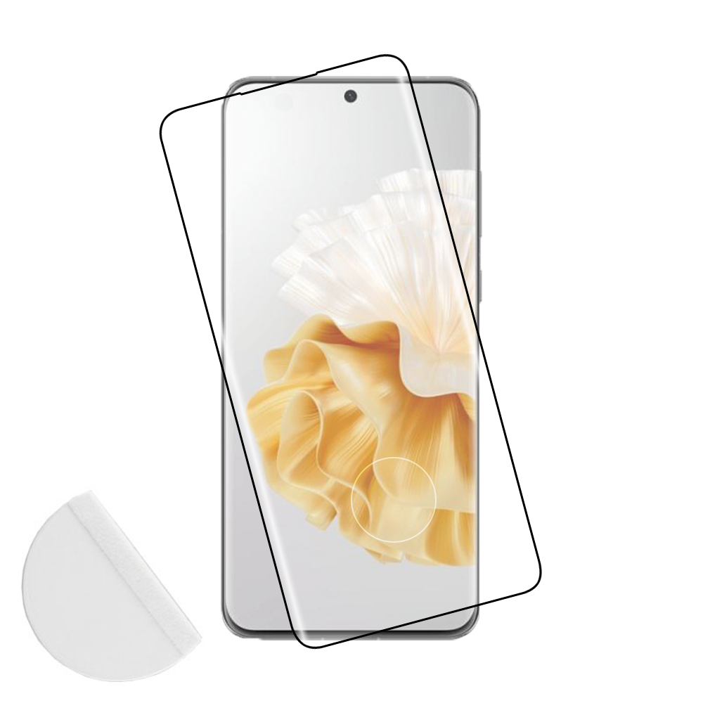IDOL 1991 TEMPERED GLASS HUAWEI P60 PRO 6.67" 9H 0.30mm 3D EDGE SEMI CURVED FINGER UNLOCK BLACK FULL COVER
