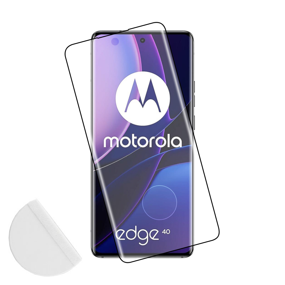 IDOL 1991 TEMPERED GLASS MOTOROLA EDGE 40 5G 6.55" 9H 0.30mm 3D EDGE SEMI CURVED FINGER UNLOCK BLACK FULL COVER