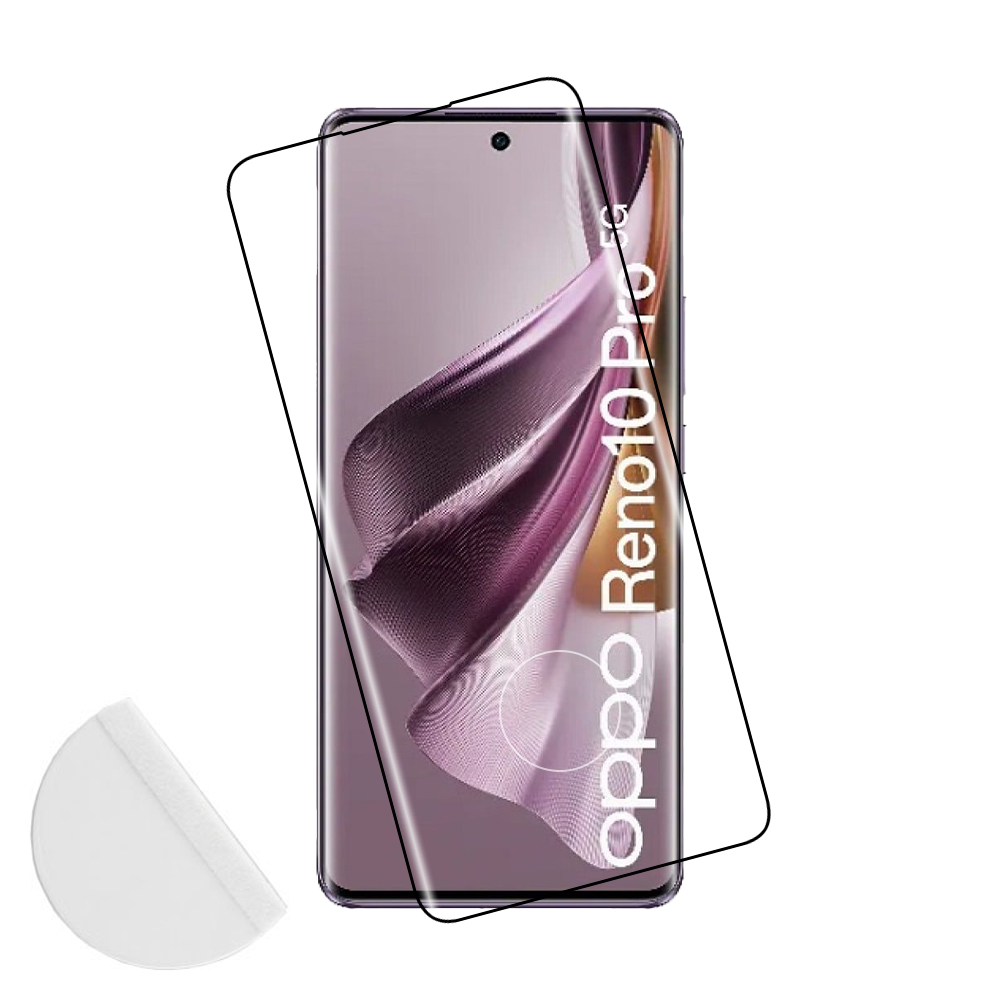 IDOL 1991 TEMPERED GLASS OPPO RENO 10 PRO 5G 6.7" 9H 0.30mm 3D EDGE GLUE SEMI CURVED FINGER UNLOCK BLACK