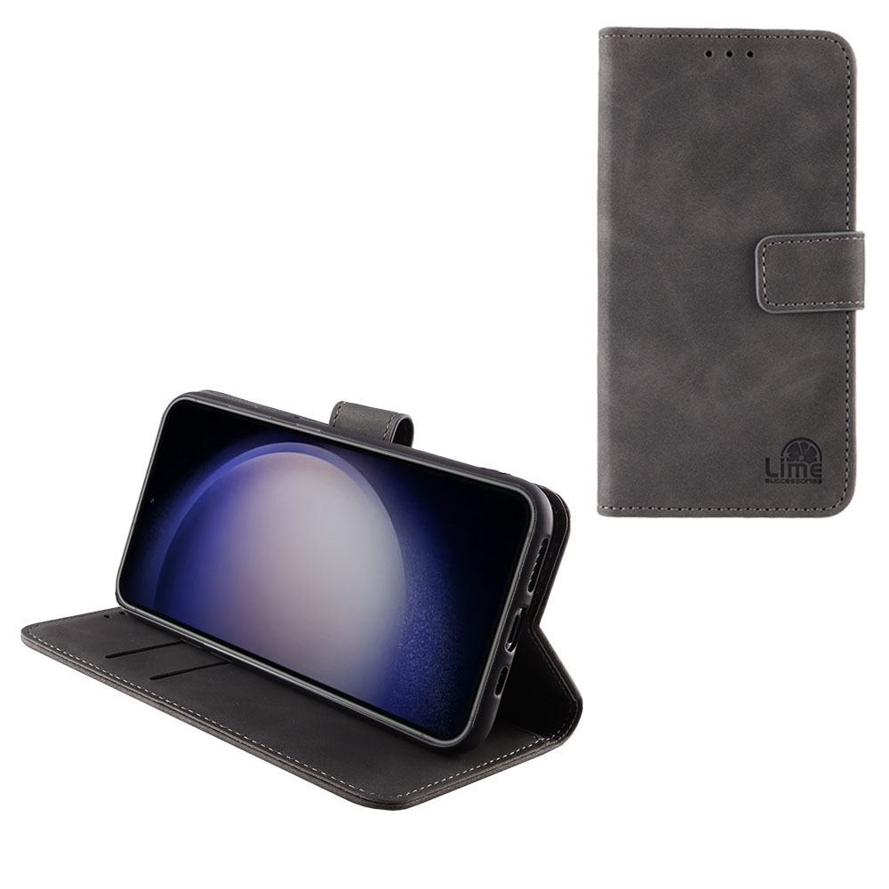 LIME ΘΗΚΗ SAMSUNG S23 FE 5G S711 6.4" ESSENTIAL MAGNET BOOK STAND CLIP GREY