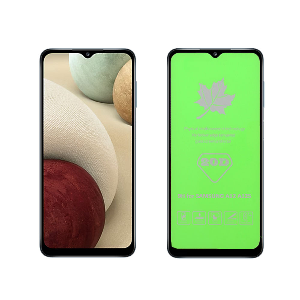 IDOL 1991 TEMPERED GLASS SAMSUNG A12 A125/A12 NACHO A127 6.5" 9H 0.25mm 20D FULL GLUE SEMI CURVED BLACK