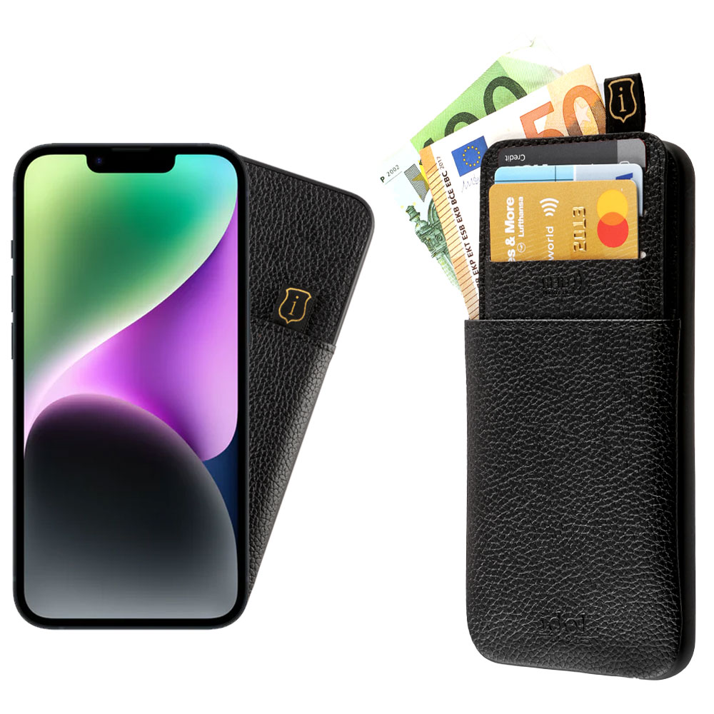 IDOL 1991 ΘΗΚΗ IPHONE 14 PRO 6.1" ANTI-RFID LEATHER SMART WALLET CAMERA GUARD BLACK