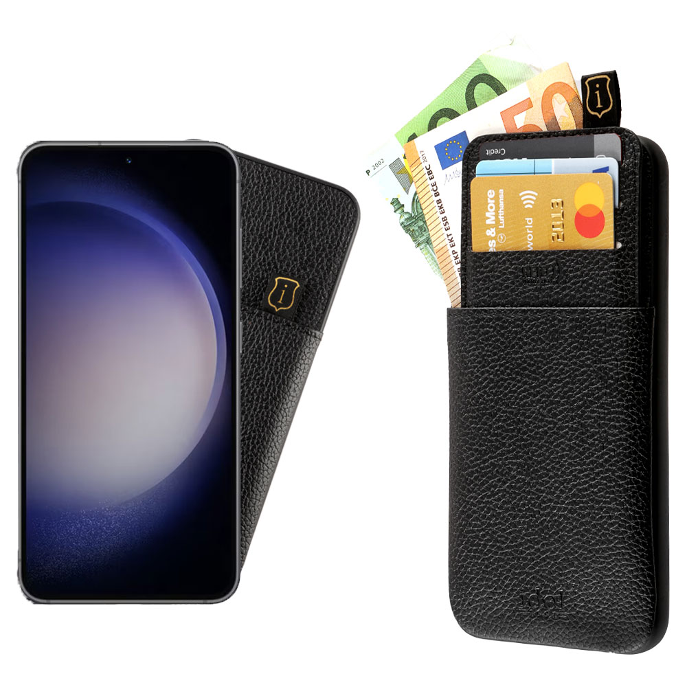 IDOL 1991 ΘΗΚΗ SAMSUNG S23 5G S911 6.1" ANTI-RFID LEATHER SMART WALLET CAMERA GUARD BLACK