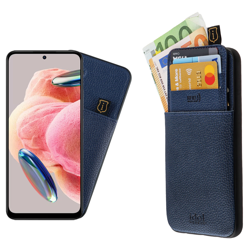 IDOL 1991 ΘΗΚΗ XIAOMI REDMI NOTE 12 4G 6.67" ANTI-RFID LEATHER SMART WALLET FULL CAMERA PROTECTION BLUE