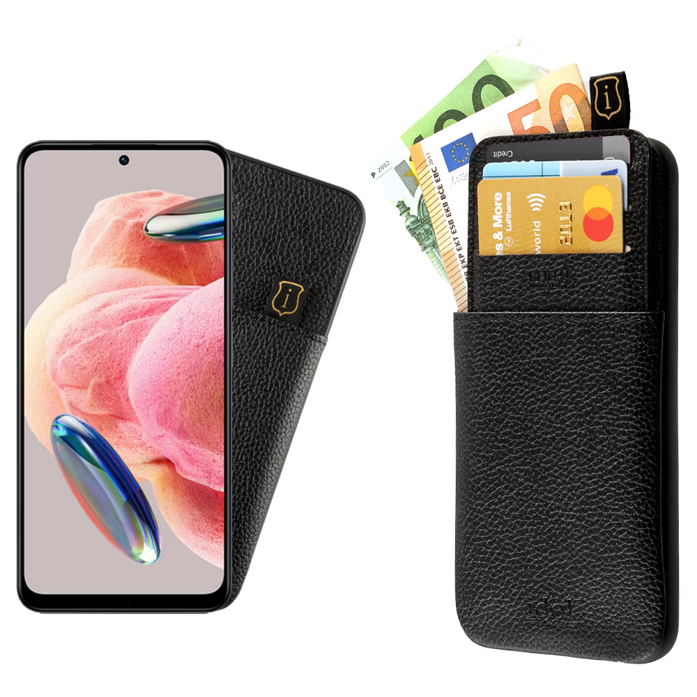 IDOL 1991 ΘΗΚΗ XIAOMI REDMI NOTE 12 5G 6.67" ANTI-RFID LEATHER SMART WALLET FULL CAMERA PROTECTION BLACK