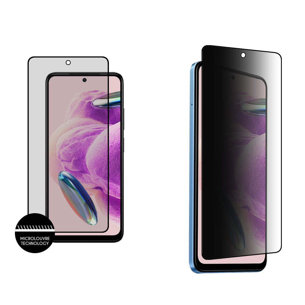 IDOL 1991 TEMPERED GLASS XIAOMI REDMI NOTE 12S 6.43" 9H 0.25mm PREMIUM PRIVACY ANTISPY SEMI CURVED FULL GLUE BLACK