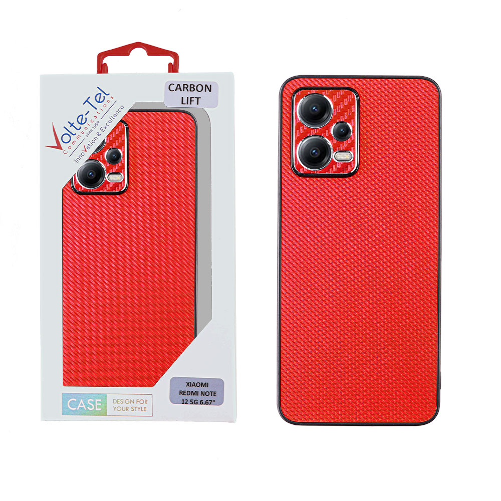 VOLTE-TEL ΘΗΚΗ XIAOMI REDMI NOTE 12 5G 6.67" CARBON LIFT FULL CAMERA PROTECTION RED