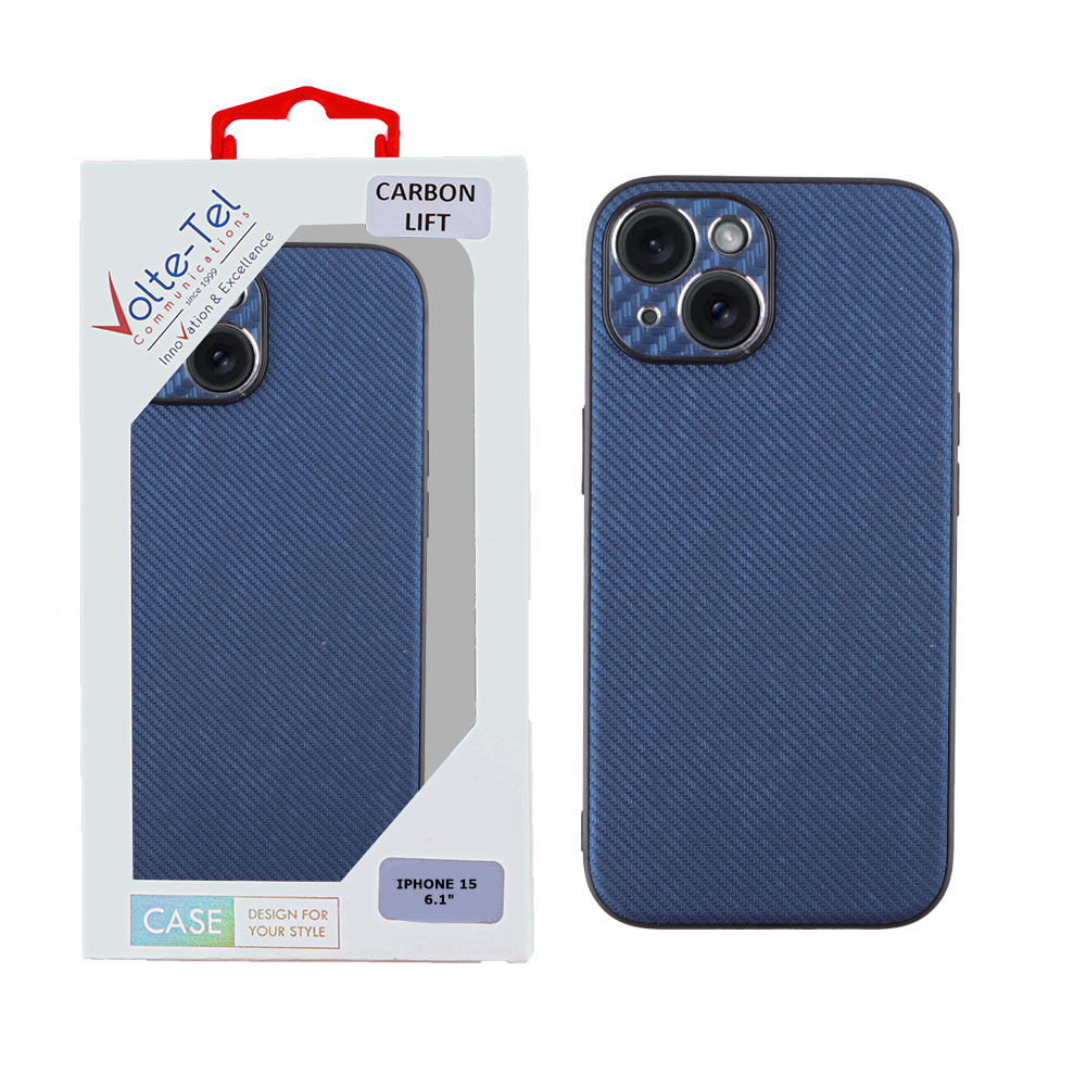 VOLTE-TEL ΘΗΚΗ IPHONE 15 6.1" CARBON LIFT FULL CAMERA PROTECTION BLUE
