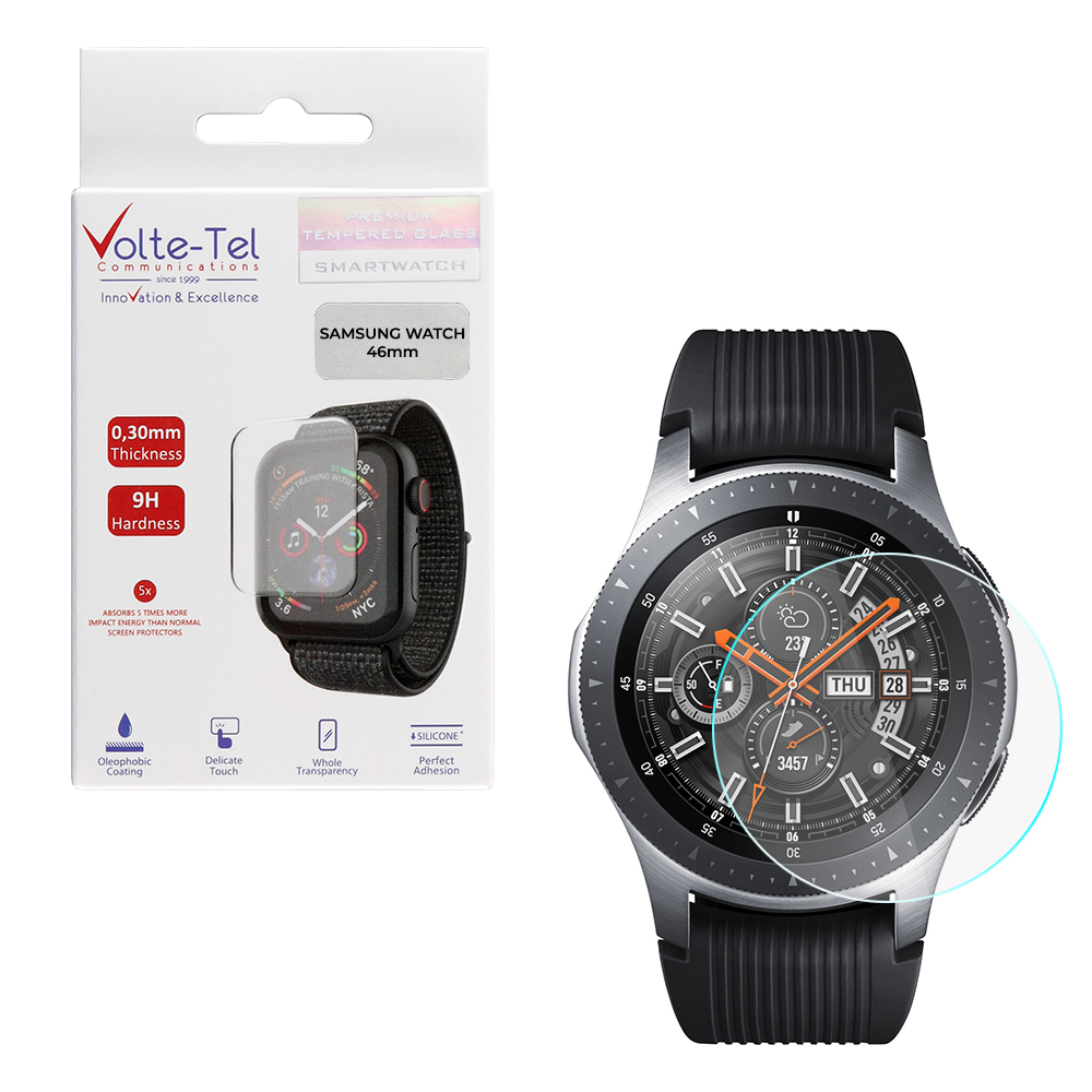 VOLTE-TEL TEMPERED GLASS SAMSUNG WATCH 46mm R800/R805 1.3" 9H 0.30mm 2.5D FULL GLUE