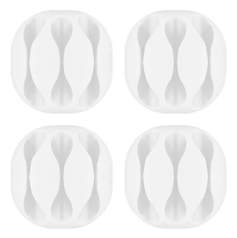 GOOBAY οργανωτές καλωδίων σιλικόνης 70373, 3 θέσεων, Φ5.4mm, λευκό, 4τμχ