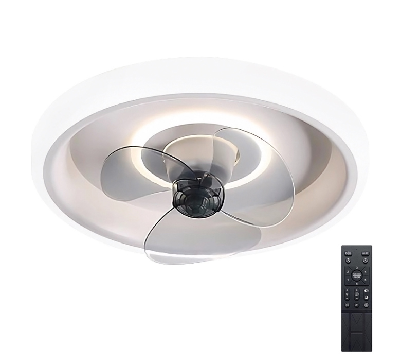 POWERTECH ανεμιστήρας οροφής HLL-0107 με LED φως, 80W, Φ44x12cm, λευκός