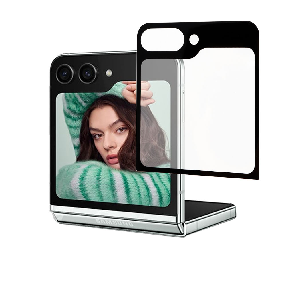 IDOL 1991 TEMPERED GLASS SAMSUNG Z FLIP 5 5G F731 6.7" 9H 0.25mm 2.5D OUTSIDE SILK SCREEN FULL COVER BLACK