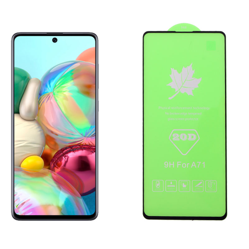 IDOL 1991 TEMPERED GLASS SAMSUNG A71 2019 A715 6.7" 9H 0.25mm 20D FULL GLUE SEMI CURVED BLACK